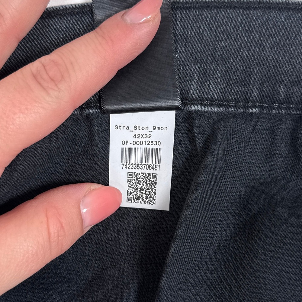 Mott & Bow Jeans Mens 42x32 Black Straight Leg Denim Stretch Casual Minimalist - Picture 5 of 10